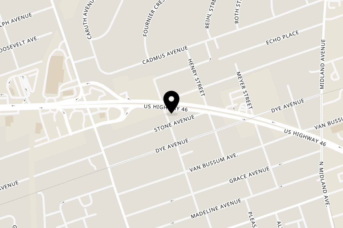 Map showing the location of Casa Hibachi on 320 US-46 in Elmwood Park